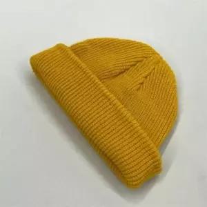 남녀공용 숏비니 와치캡 니트모자 머스타드 대머리 챙없는