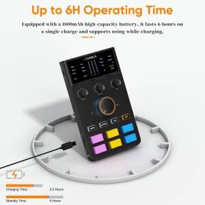 Comica ADCaster C1 오디오 인터페이스, 스트리밍/게임/팟캐스팅용 Bluetooth 연결, iMAC iPhone Android용