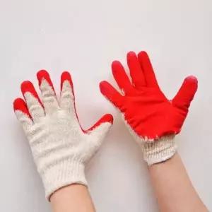 10켤레 반코팅 적색 면장갑 목장갑 작업 적코팅