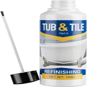 흰색 욕조 페인트 키트 타일 샤워기 세면대용 3.5온스 마감