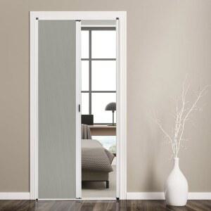 실내 아코디언 도어, 알루미늄 프레임과 셀룰러 패브릭이 있는 슬라이딩 접이식 모든 크기의 개구부 회색에 적합한 옷장 RV 파티오 샤워를 위한 방 칸막이 사용자 지정