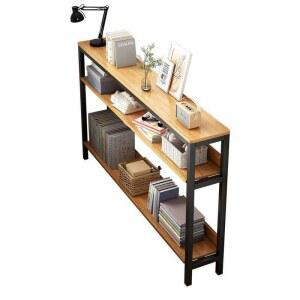 좁고긴테이블 틈새선반 침대 블랙 오크 월넛 안방 수납장