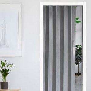 홈앤도어 어코디언 도어 내부 접이식 슬라이딩 옷장 36 x 80 홈 오피스 주방 세면대 (그레이)