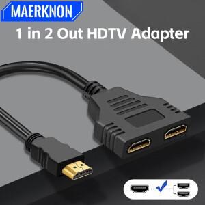 HDMI 분배기 어댑터 HD 1080P 듀얼 포트 1 in 2 Out 케이블 남성-여성 HDTV 노트북 TV 박스 모니터 변환