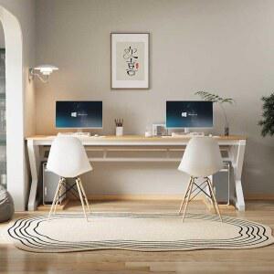 더블책상 2인용 형제 테이블 데스크 화이트 일자형 자매 책상