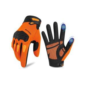 남성용 패딩 손바닥 및 충격 방지 풀 핑거 MTB 자전거 라이딩 장갑 터치스크린 가능 마모 미끄럼 도로 사이클링 KUTOK