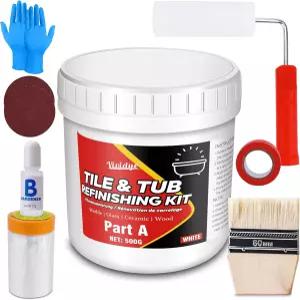 욕조 및 타일 마감 키트 완전한 도구와 경화제가 포함된 17.6온스 욕조용 페인트 조리대 싱크대 바닥 벽