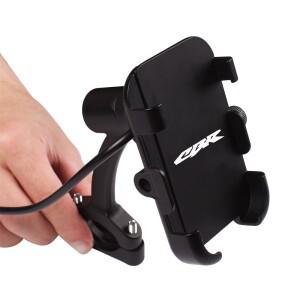 조정 가능 바이크 오토바이 전화 마운트 메탈 홀더 USB 충전기 혼다 호환 CBR 125R 600 F4i 650F cbr 954 1