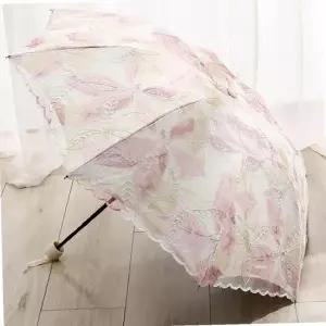 자외선차단 고급 여성 양우산 SUNBLOCK 나뭇잎 자수