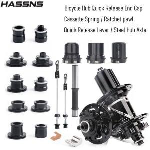 HASSNS PRO7 산악 자전거 허브 퀵 릴리즈 엔드 캡 폴 스프링 래칫 레버 스틸 액슬
