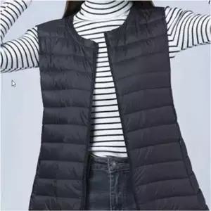 방한 보온 레이어드 롱조끼 이너 2컬러 패딩조끼 겨울 여자 라운드넥