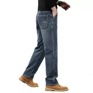 기모 융털 남자 청바지 따뜻한 겨울 클래식 남성 블루그레이 28