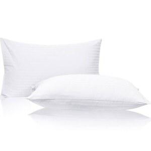 지퍼 이집트 코튼 사틴 스트라이프 팩 2개가 포함된 킹 베개 프로텍터 Oeko-TEX 인증을 받았습니다