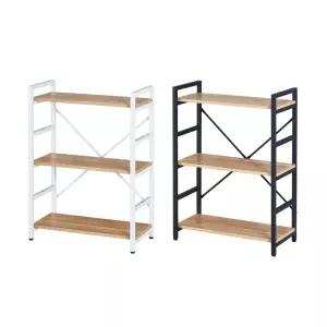 3단 철재책장 원목철재선반 철재책장 책장 선반 원목선반 원목철재선반