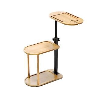SEHAUSEU 3겹 대나무 욕조 트레이 테이블, 360도 회전이 가능한 모던 디자인, 높이 조절 가능, 휴대폰 및 와인 잔 슬롯, 욕실, 침실, 주방 공간 절약 가능