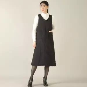 [1만원 인하] 군살커버 따뜻한 안감 패딩 조끼 원피스