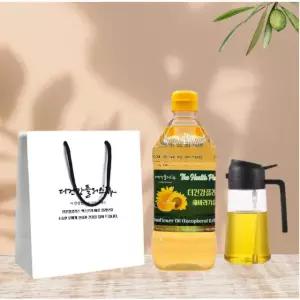 더건강플러스 해바라기유1L 스프레이 쇼핑백 세트 토코페롤 함유 오일 올리브 식당 부엌 유채유 식용