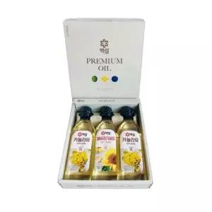 백설 기프트세트14호 500ml 3종 식용유 카놀라유 유채유 해바라기씨유 선물세트 오일 식당 올리브 식용 주