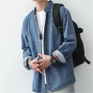 [라일리의류] Rly 데님셔츠 오버핏 청남방 긴팔 남녀공용 캐주얼 2