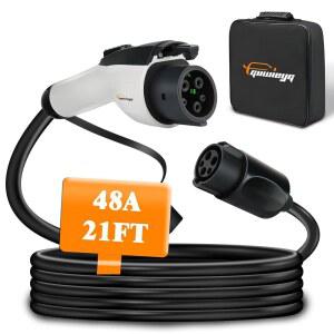 가정 및 실외 전기 자동차 충전을 위한 SAE J1772 충전기와 호환되는 21피트 240V 48A EV 충전기 연장 코드인 GWIEYG 케이블