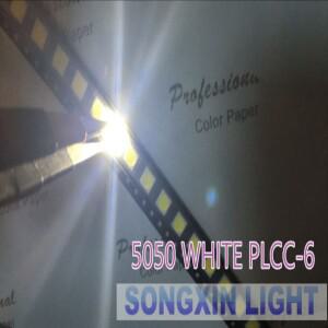 100pcs 5050 화이트 SMD/SMT 3 칩 LED PLCC-6 슈퍼 밝은 램프 빛 고 SMD 쿨 0.2W