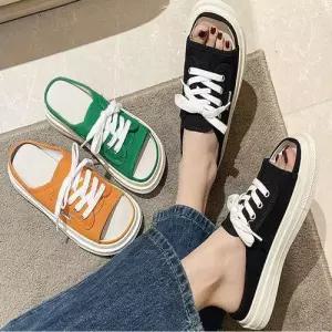 여자 스니커즈 스타일 여름 뮬 슬리퍼 스니커즈 WEC80CC