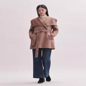 [빈폴레이디스][B. my] 울 혼방 핸드메이드 벨티드 코트 - 카멜 (BF4X30N01B)