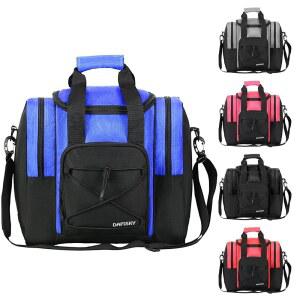 싱글볼용 다피스키 볼링공 가방 - 공 1개와 패딩 홀더가 달린 신발, 포켓 2개로 남성용 볼링화 최대 14사이즈까지 착용 가능