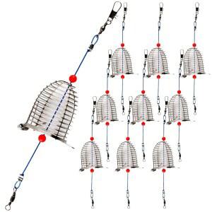 CASTSTRIKE 잉어 낚시 미끼 케이지 10PCS 304 스테인리스 스틸 첨 리그 바구니 메기 홀더 트랩 피더 담수 태클 액세서리용