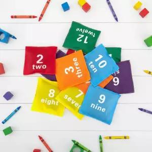 캐스B 숫자 콩주머니 12개세트 스포츠 오재미 던지기 수연산 영어학습 운동회 체육대회