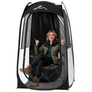 스포츠니어 스포츠 텐트: 추운 날을 위한 초가시성을 갖춘 1인용 즉석 쉘터 - 이벤트용 경량 휴대용 팝업 텐트, 찬바람과 비로부터 보호, 37인치 Lx x 63.5인치