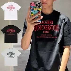 [골드스마일]여름용 레터링 프린트 캐주얼 모던 반팔 티셔츠