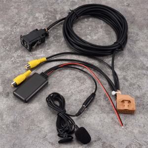 12V MMI 2G 차량용 블루투스 AUX 케이블 어댑터 음악 오디오 마이크 (Q7 A6 A8 2006-2008 J523 전용 AV1 AV