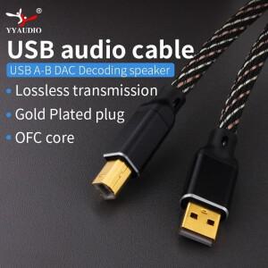 YYAudi 호환O HIFI USB OTG 케이블  A-B 6N OFC C-B 오디오 디코더 DAC 사운드 카드 쉴드
