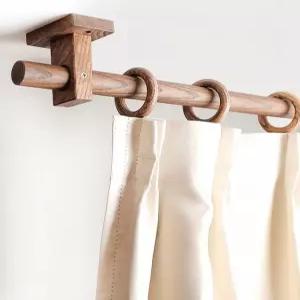 커튼봉 싱글로드 상단측면장착 우드봉 방수 창문 나무