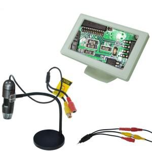 디펜서 프로브 TV 현미경, 4.3 인치 HD 디스플레이, 원격 초점 디지털 현미경, 25-600X