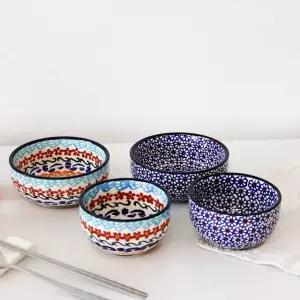 (2+2) 파뷔에 잘리피에 공기대접 2인세트 (네이비 믹스) (공기2+대접2) 총4P