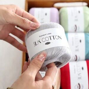 실크 레이스 코튼 밀크 코바늘 실 50g 손뜨개 용품