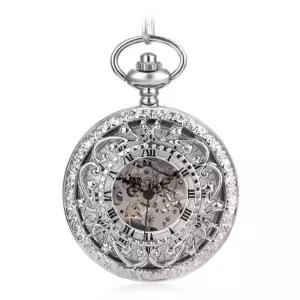 여성용 빈티지 회중시계 기계식 조끼 남성용 자동 화이트