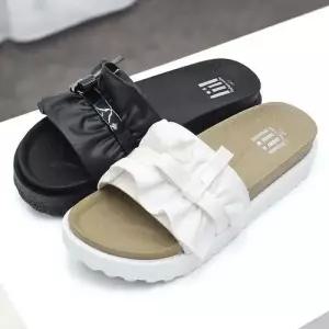 주름 리본 장식 여성 슬리퍼 키높이 2중쿠션 아웃솔 WF05EB8