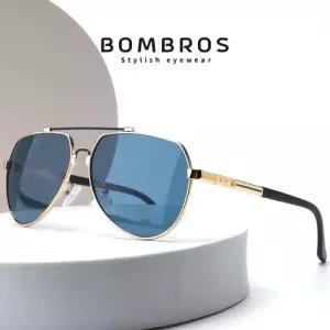 남성 빅사이즈 클래식 편광 보잉 선글라스 골드블루 WFGI0O8