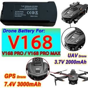 V168Pro Max GPS 드론 용 기존 V168 배터리 7.4V 3000mAh RC Quadcopter 액세서리 부품 3.7V