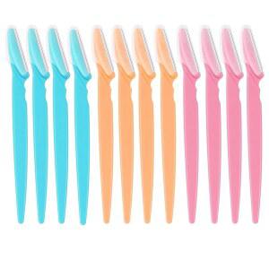 알레이키의 여성 및 남성용 12피스 더마플란닝 면도기 - 페이셜 헤어 눈썹 제거, 안전성이 있는 피치 퍼즈 민감한 피부를 위한 일회용, 여행 친화적, 없는 각질 제거 페이스