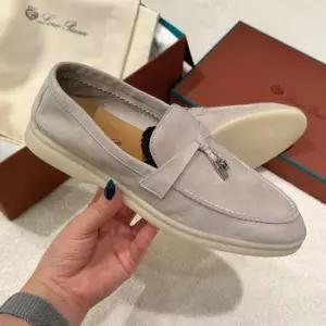 여성 로퍼썸머 참스 워크 로퍼 스웨이드 그레이 베이지