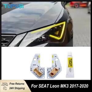 시트 레온 2017-2019용 노란색 DRL 보드 LED 헤드라이트 주간 주행등 90112019 2217059 L B102233-D 모듈