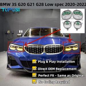 2019 2020 BMW G20 320i M340i 미국 LED 헤드 라이트 63118496137 1420000423 8496133 노란색 천사 눈 DRL