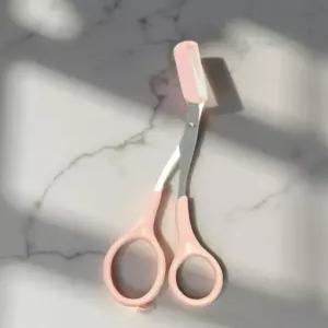 눈썹 정리 방법 브로우 관리 데일리 정리기 미용가위 핑크