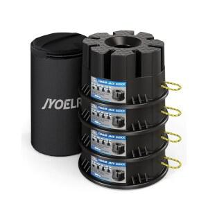 ), 트레일러 가위 스태빌라이저 헤비 잭 10000파운드 용량, RV 텅 잭, 또는 포스트, 또는 맞습니다 듀티 스탠드, 블록(가방 Joyelron 원형 5륜, 4팩 풋, 스태빌라이저, 모두에 정사각형