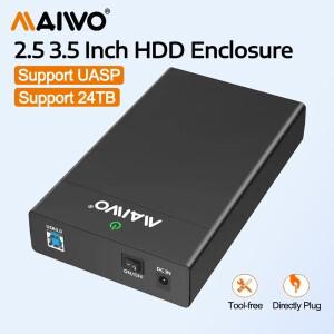 마이워 2.5 3.5인치 SATA HDD 인클로저 USB3.0 to 하드 드라이브 케이스 어댑터 24TB 용량 지원 UASP 고속