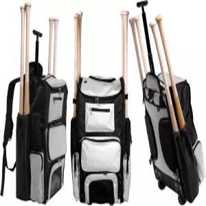 로박 캐처 기어백 - 엘리트 롤링 야구 및 소프트볼 가방 신발 수납 공간이 있는 넓은 캐처백 배트 슬리브